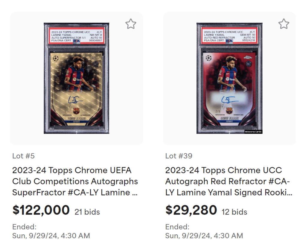 Yamal domine la Goldin September Elite&nbsp;Auction!